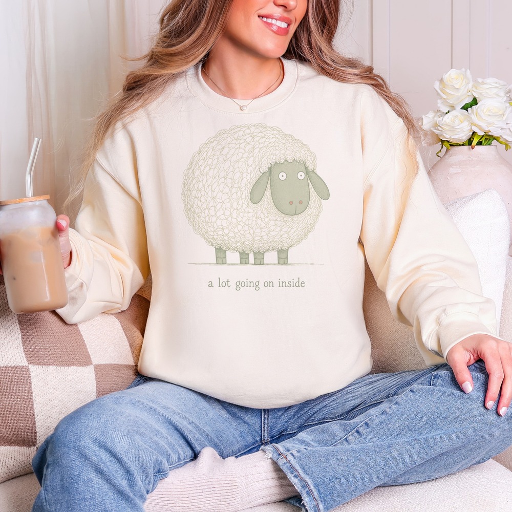 A Lot Going On Inside Fluffy Sheep Sweatshirt